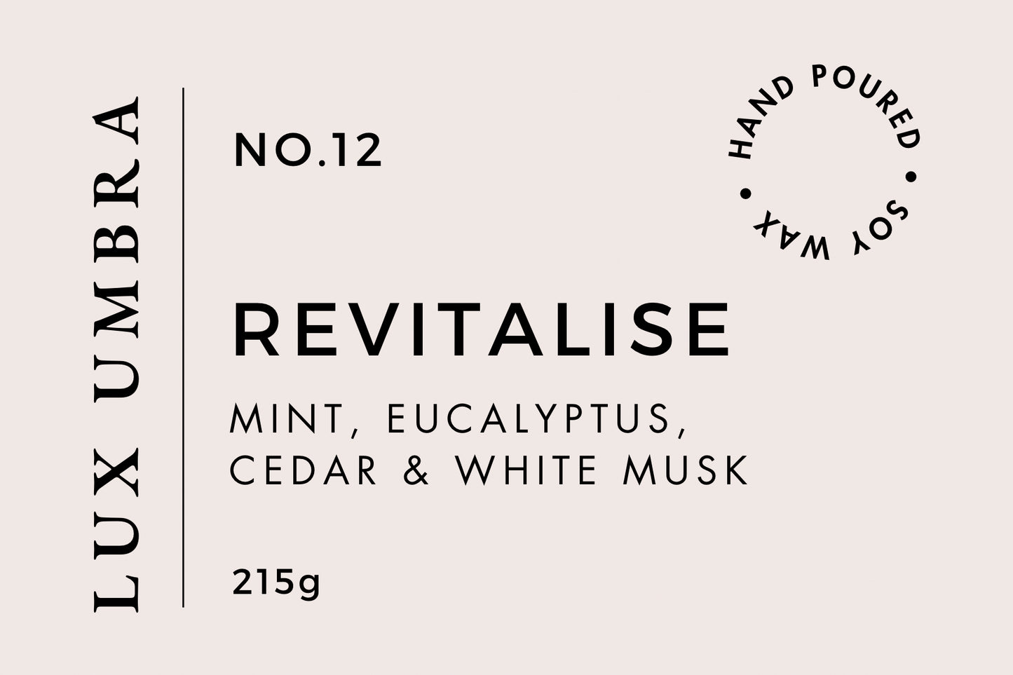 Candle label for a candle called revitalise
