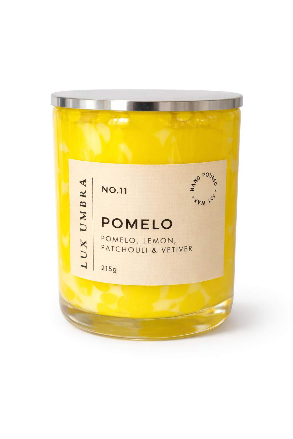 A yellow tortoiseshell candle called Pomelo